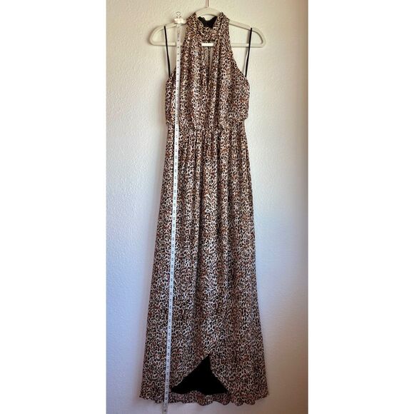 Free People Animal Instincts Maxi Halter Open Back Dress in Cheetah Combo Size 0 - Picture 9 of 12